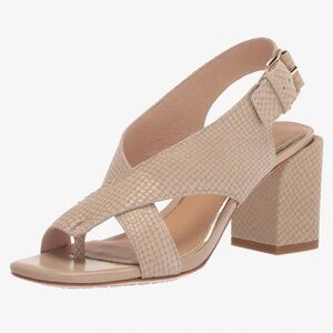 NWT Donald J Pliner Edwin Metallic Snake Print Heeled Sandal - Size 5.5